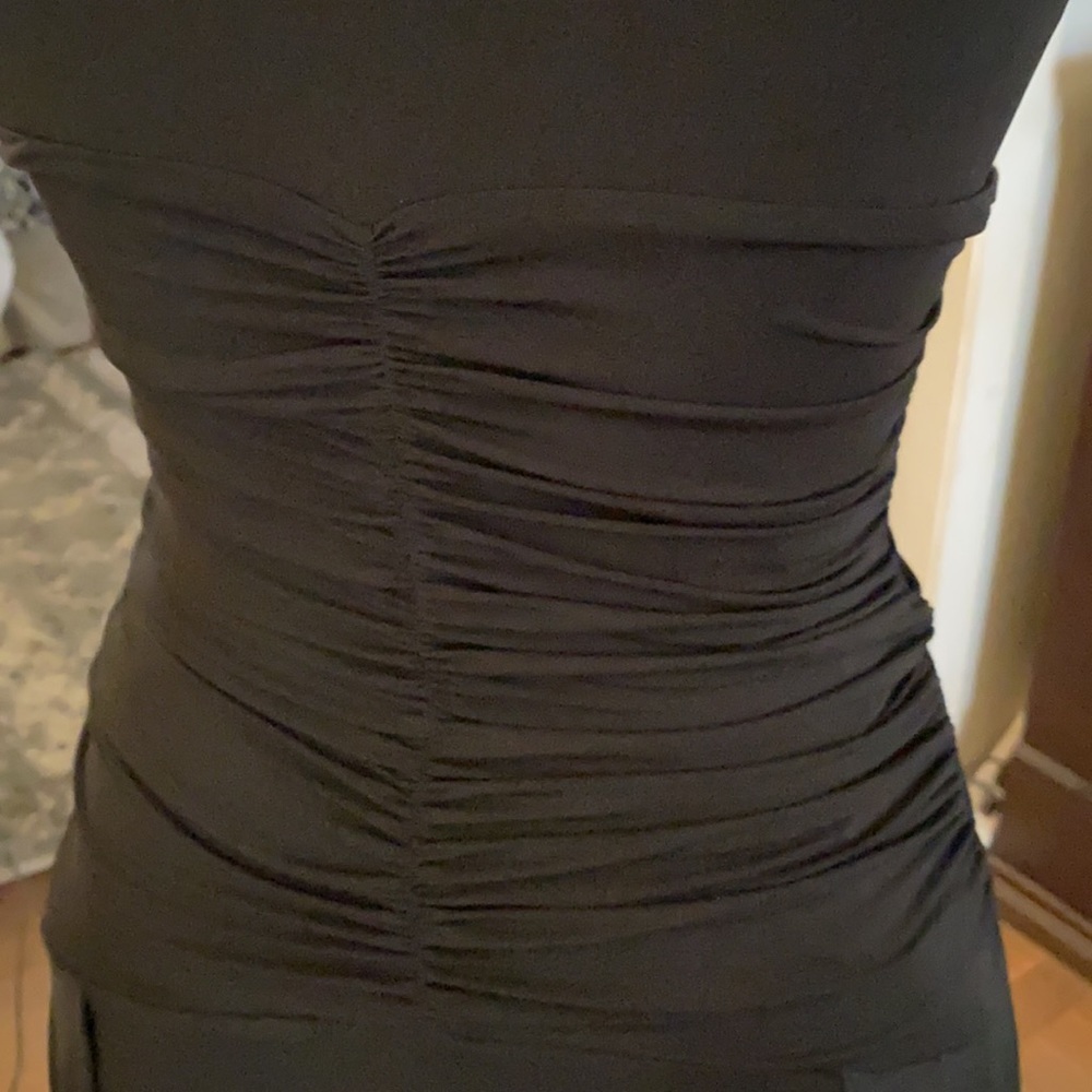 NWOT BCBGMaxAzria stretchy sleeveless evening dress with beautiful ruching. - Picture 12 of 16